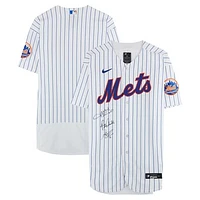 Juan Soto, Pete Alonso & Francisco Lindor New York Mets Autographed White Nike Authentic Jersey - Signed on Front