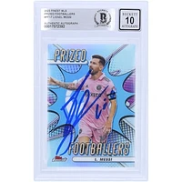 Lionel Messi Inter Miami CF Autographed 2023 Topps Finest MLS Prized Footballers #PF-17 BAS Authenticated 10 Card