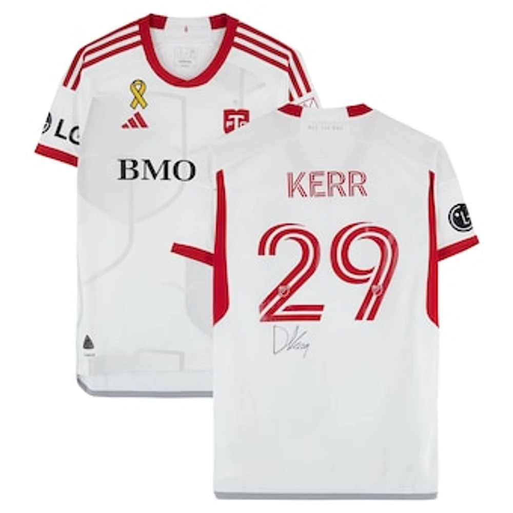 Deandre Kerr Toronto FC Autographed Match-Used #29 White adidas Jersey from the 2024 MLS Season - Size L