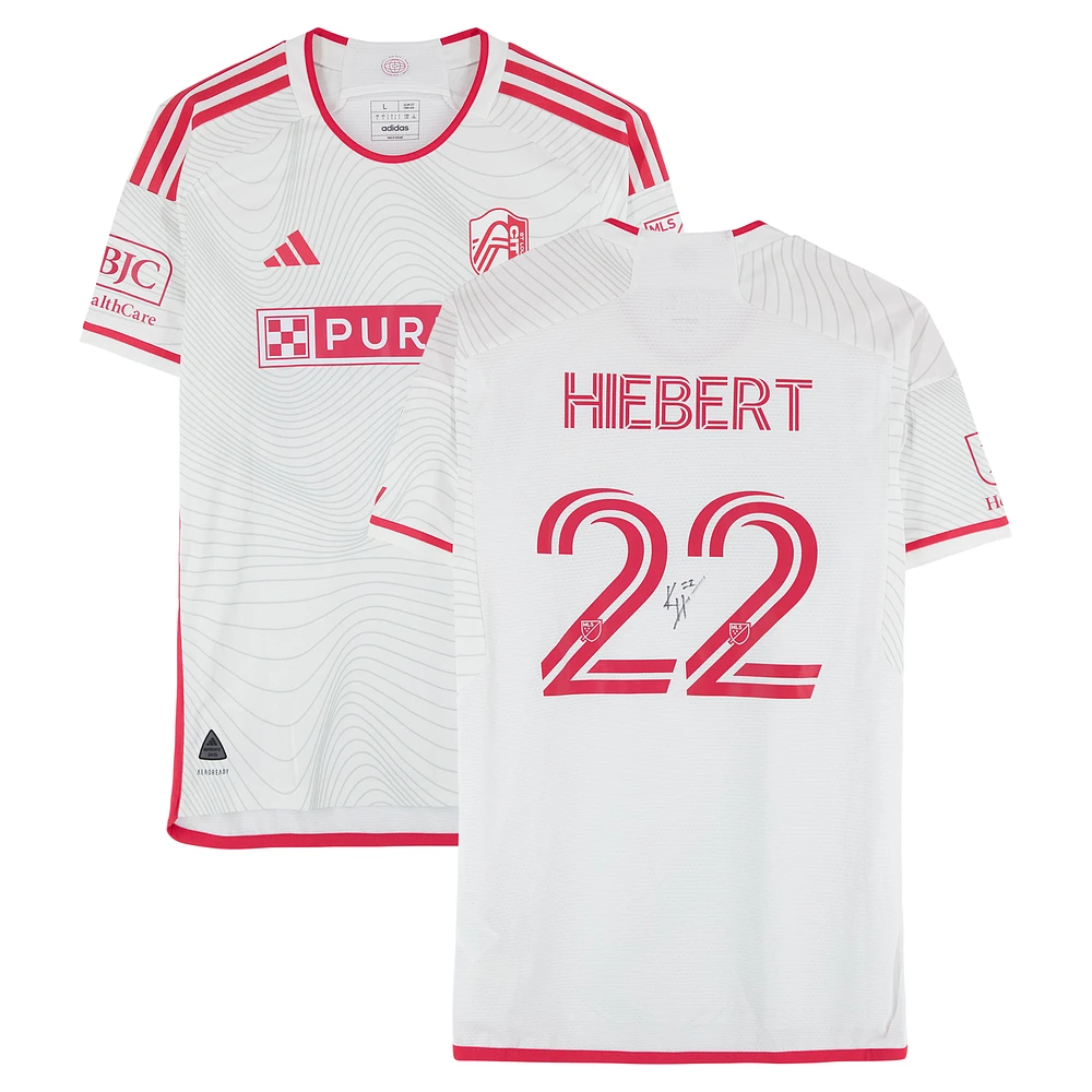 Kyle Hiebert St. Louis City SC Autographed Match-Used #22 White adidas Jersey from the 2024 MLS Season - Size L