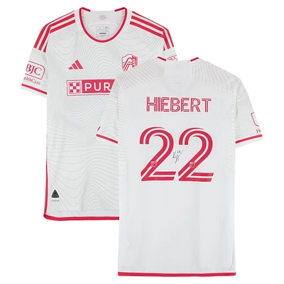 Kyle Hiebert St. Louis City SC Autographed Match-Used #22 White adidas Jersey from the 2024 MLS Season - Size L