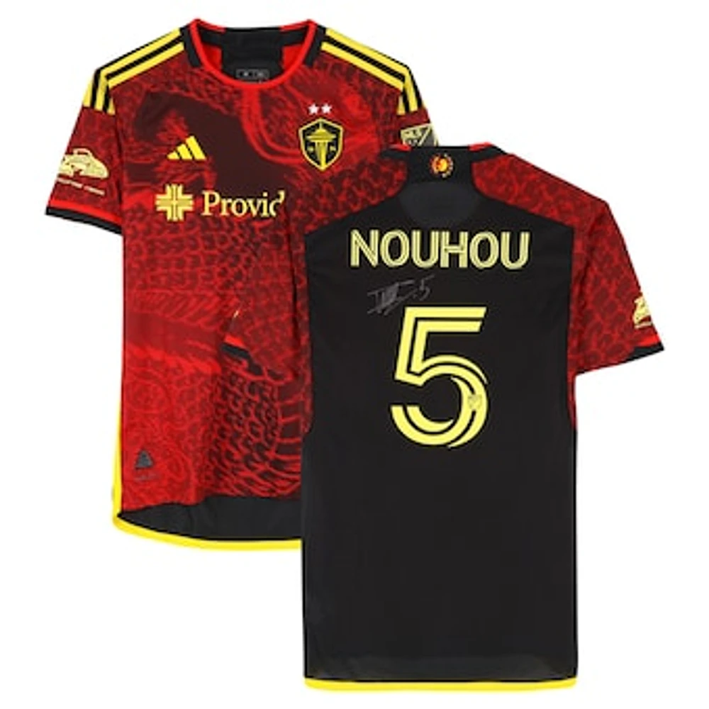 Nouhou Tolo Seattle Sounders FC Autographed Match-Used #5 Red adidas Jersey from the 2024 MLS Season - Size M
