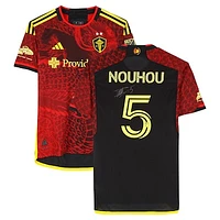 Nouhou Tolo Seattle Sounders FC Autographed Match-Used #5 Red adidas Jersey from the 2024 MLS Season - Size M