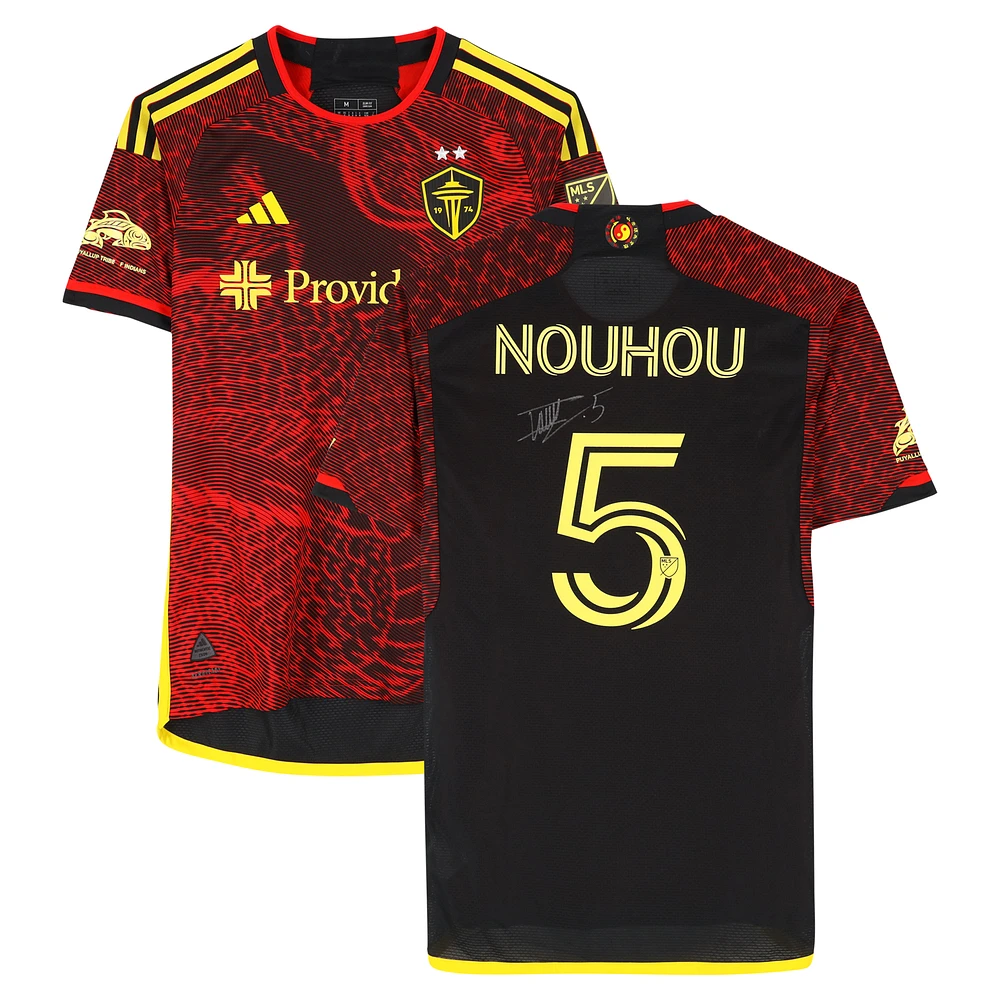 Nouhou Tolo Seattle Sounders FC Autographed Match-Used #5 Red adidas Jersey from the 2024 MLS Season - Size M