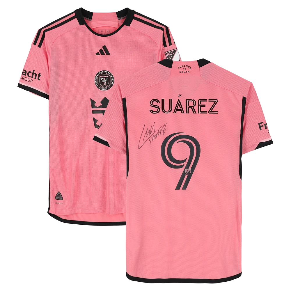 Luis Suarez Inter Miami CF Autographed Match-Used #9 Pink adidas Jersey vs. New England Revolution on October 19, 2024 - Size L