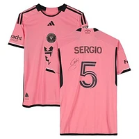 Sergio Busquets Inter Miami CF Autographed Match-Used #5 Pink adidas Jersey vs. New England Revolution on October 19, 2024 - Size L