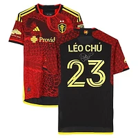 Léo Chú Seattle Sounders FC Autographed Match-Used #23 Red adidas Jersey from the 2024 MLS Season - Size M
