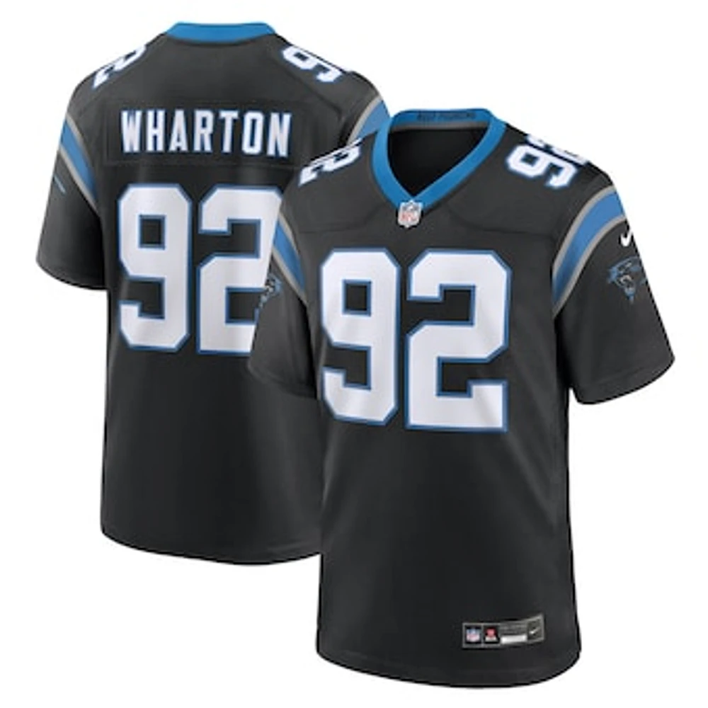 Men's Nike Tershawn Wharton  Black Carolina Panthers Team Game Jersey