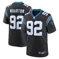 Men's Nike Tershawn Wharton  Black Carolina Panthers Team Game Jersey
