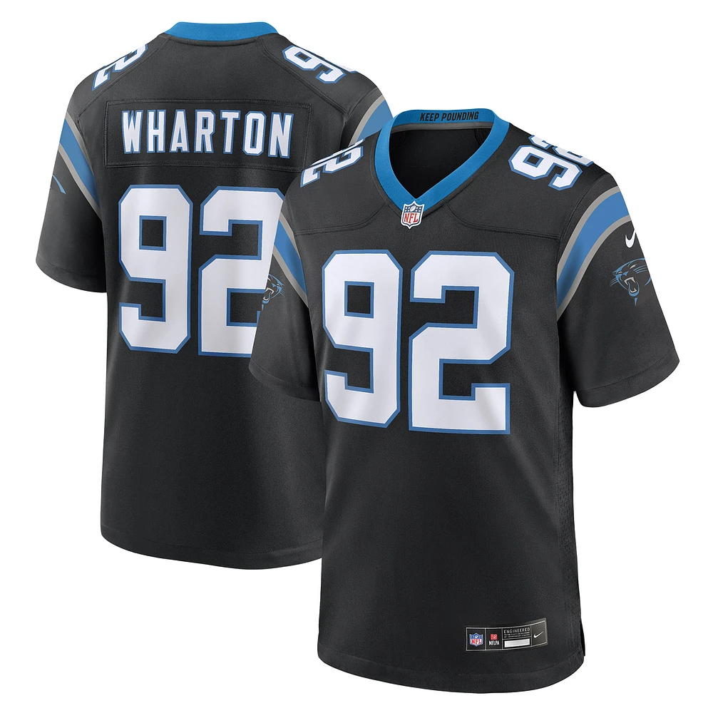 Men's Nike Tershawn Wharton Black Carolina Panthers Team Game Jersey