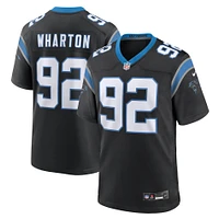 Men's Nike Tershawn Wharton  Black Carolina Panthers Team Game Jersey