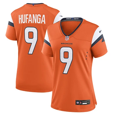 Women's Nike Talanoa Hufanga  Orange Denver Broncos Team Game Jersey