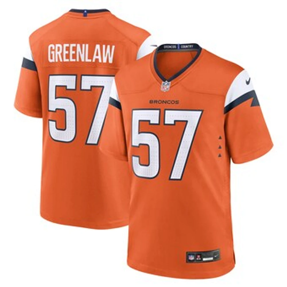 Men's Nike Dre Greenlaw  Orange Denver Broncos Team Game Jersey