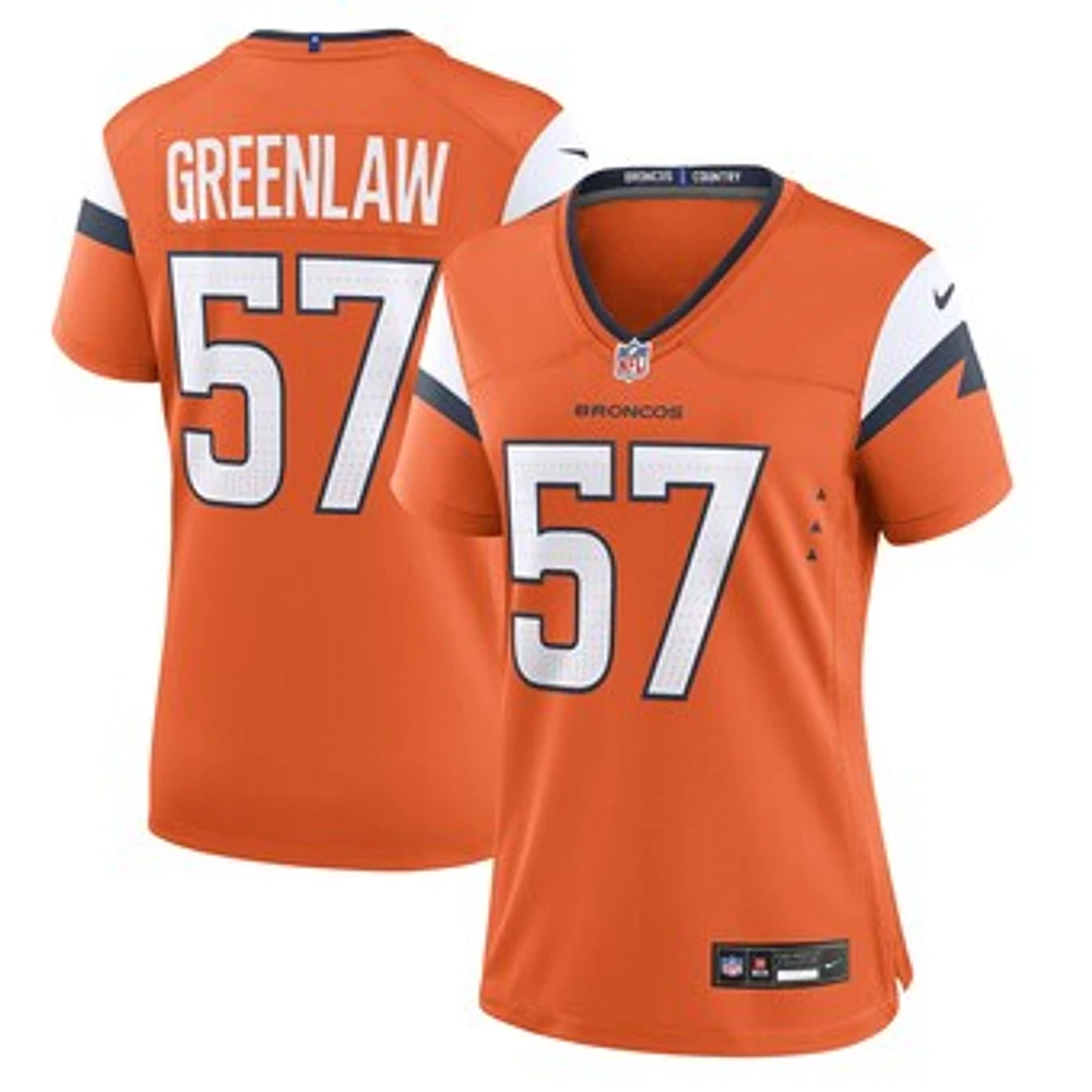 Women's Nike Dre Greenlaw  Orange Denver Broncos Team Game Jersey