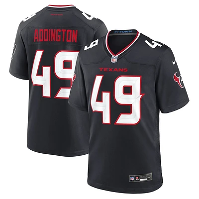 Men's Nike Tucker Addington  Navy Houston Texans Team Game Jersey