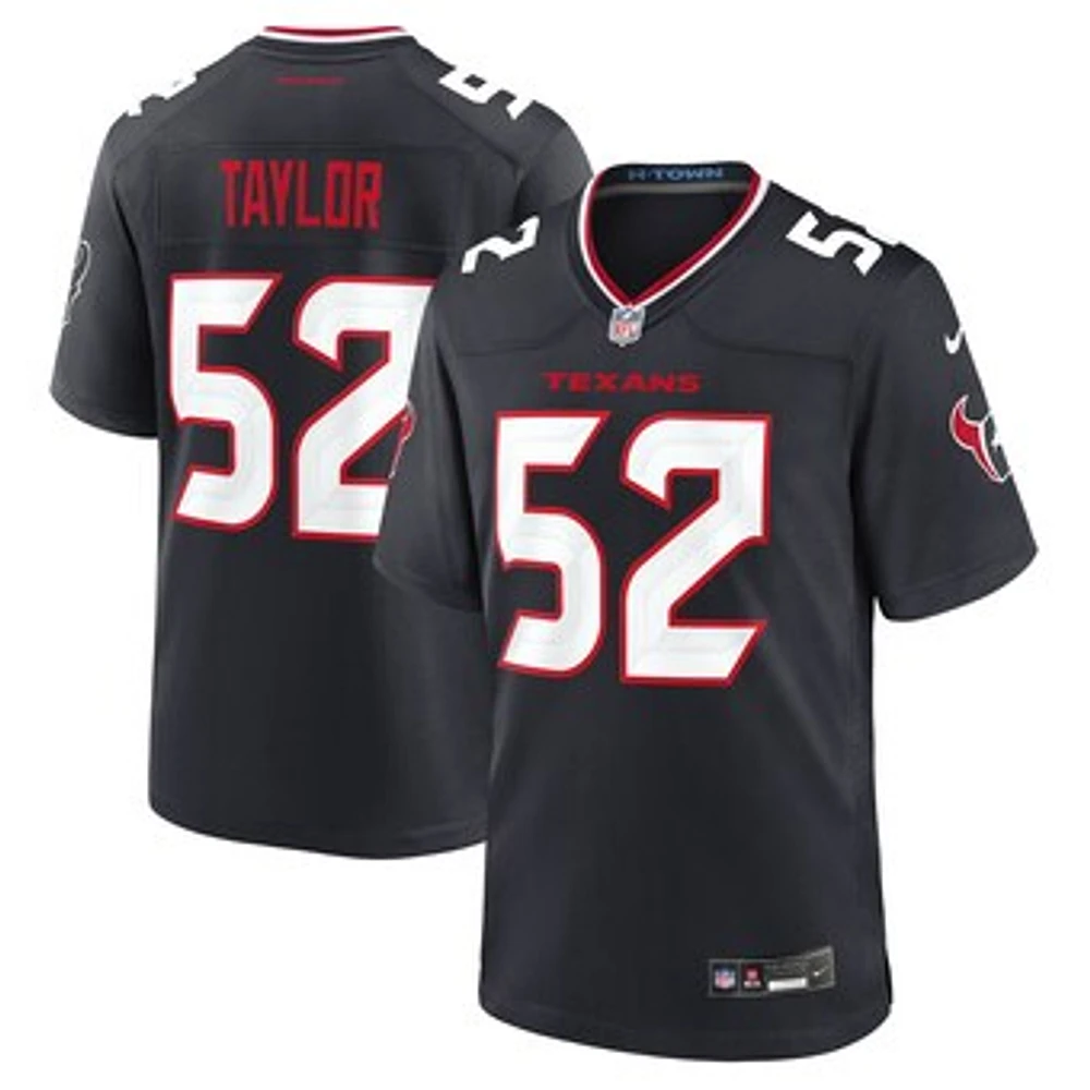 Men's Nike Darrell Taylor  Navy Houston Texans Team Game Jersey
