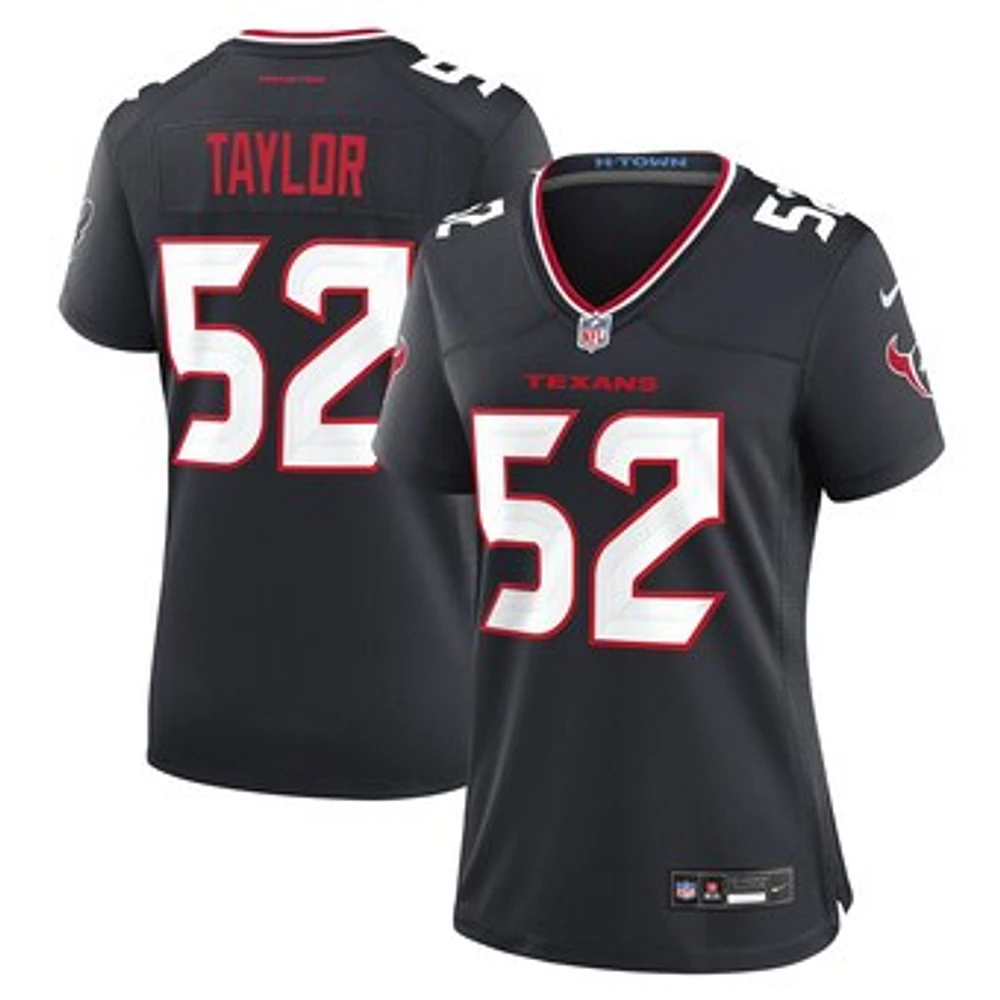 Women's Nike Darrell Taylor  Navy Houston Texans Team Game Jersey