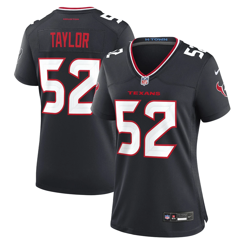 Women's Nike Darrell Taylor Navy Houston Texans Team Game Jersey