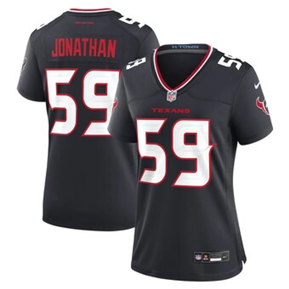 Women's Nike Kingsley Jonathan  Navy Houston Texans Team Game Jersey