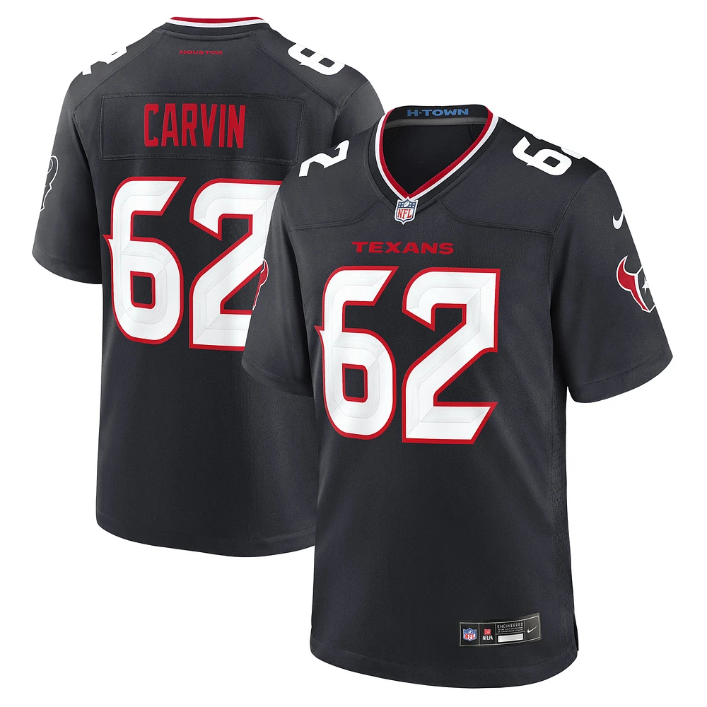 Men's Nike Jerome Carvin Navy Houston Texans Team Game Jersey