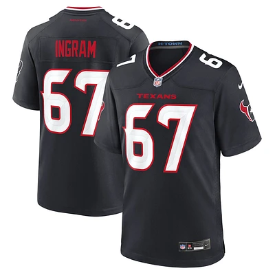 Men's Nike Ed Ingram  Navy Houston Texans Team Game Jersey
