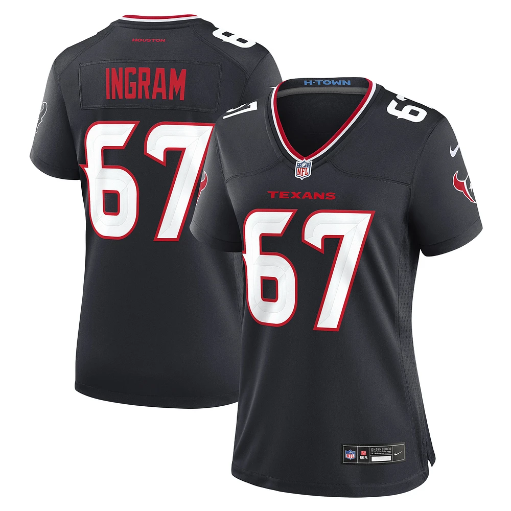 Women's Nike Ed Ingram Navy Houston Texans Team Game Jersey