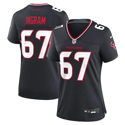 Women's Nike Ed Ingram  Navy Houston Texans Team Game Jersey