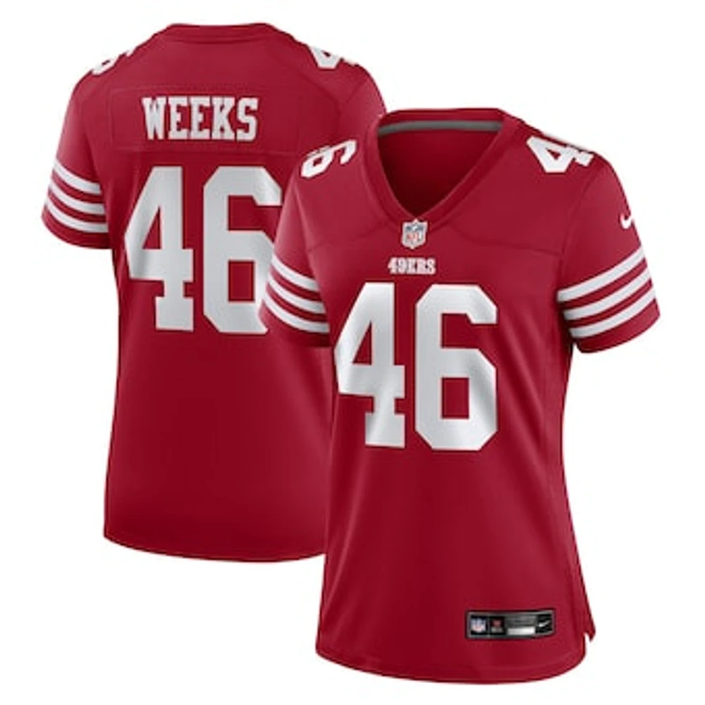 Women's Nike Jon Weeks  Scarlet San Francisco 49ers Team Game Jersey