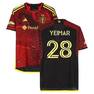 Yeimar Gómez Andrade Seattle Sounders FC Autographed Match-Used #28 Red adidas Jersey from the 2024 MLS Season - Size L