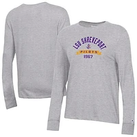 Women's Champion Gray LSU Shreveport Pilots Core Long Sleeve T-Shirt
