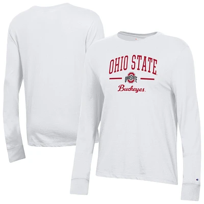 Women's Champion White Ohio State Buckeyes Core Long Sleeve T-Shirt
