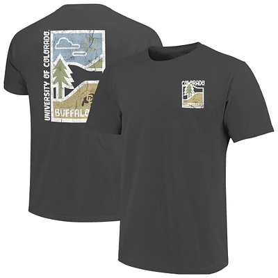 Men's  Graphite Colorado Buffaloes Comfort Colors Minimal Vista Distressed Graphics T-Shirt