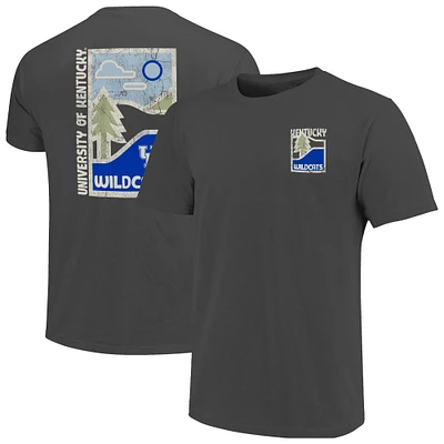 Men's  Graphite Kentucky Wildcats Comfort Colors Minimal Vista Distressed Graphics T-Shirt