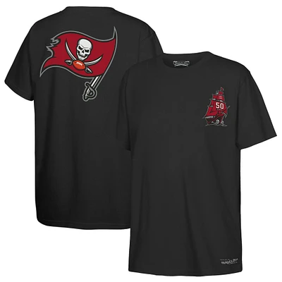 Youth Mitchell & Ness Black Tampa Bay Buccaneers 50th Anniversary Ship Sword T-Shirt
