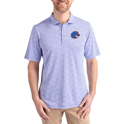 Men's Cutter & Buck  Royal Boise State Broncos Virtue Eco Pique Botanical Print Recycled DryTec Polo