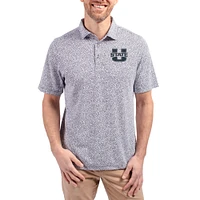 Men's Cutter & Buck  Navy Utah State Aggies Virtue Eco Pique Botanical Print Recycled DryTec Polo