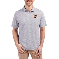 Men's Cutter & Buck  Navy Texas-Rio Grande Valley Vaqueros Virtue Eco Pique Botanical Print Recycled DryTec Polo