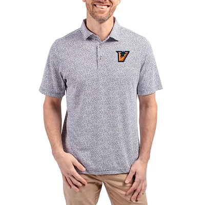 Men's Cutter & Buck  Navy Texas-Rio Grande Valley Vaqueros Virtue Eco Pique Botanical Print Recycled DryTec Polo
