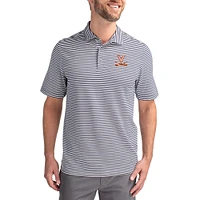 Men's Cutter & Buck  Navy Virginia Cavaliers Virtue Eco Pique Stripe Recycled DryTec Polo