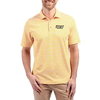 Men's Cutter & Buck  Gold VCU Rams Virtue Eco Pique Stripe Recycled DryTec Polo