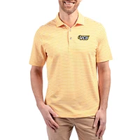 Men's Cutter & Buck  Gold VCU Rams Virtue Eco Pique Stripe Recycled DryTec Polo