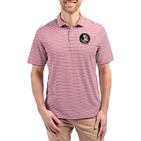 Men's Cutter & Buck  Garnet Florida State Seminoles Virtue Eco Pique Stripe Recycled DryTec Polo