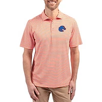 Men's Cutter & Buck  Orange Boise State Broncos Virtue Eco Pique Stripe Recycled DryTec Polo