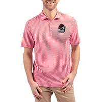 Men's Cutter & Buck  Red Georgia Bulldogs Virtue Eco Pique Stripe Recycled DryTec Polo