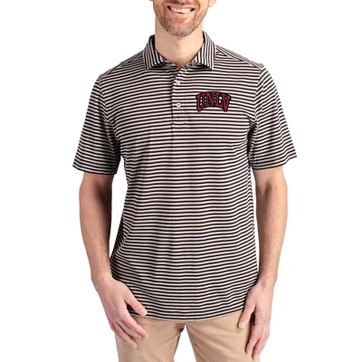 Men's Cutter & Buck  Black UNLV Rebels Virtue Eco Pique Stripe Recycled DryTec Polo
