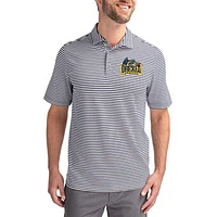 Men's Cutter & Buck  Navy Drexel Dragons Virtue Eco Pique Stripe Recycled DryTec Polo