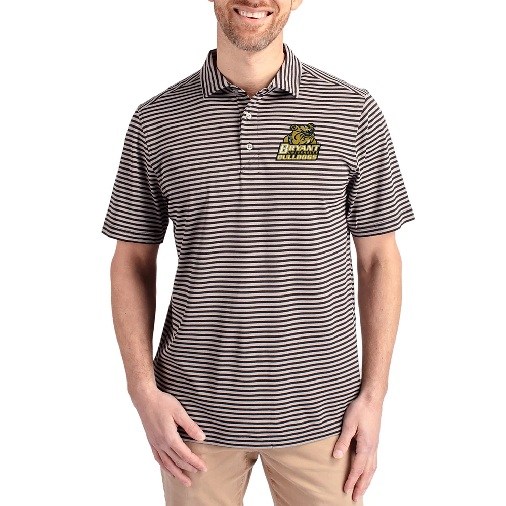 Men's Cutter & Buck Bryant Bulldogs Virtue Eco Pique Stripe Recycled DryTec Polo