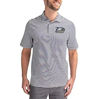 Men's Cutter & Buck  Navy Georgia Southern Eagles Virtue Eco Pique Stripe Recycled DryTec Polo