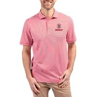Men's Cutter & Buck  Red Bradley Braves Virtue Eco Pique Stripe Recycled DryTec Polo