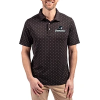 Men's Cutter & Buck  Black Providence Friars Virtue Eco Pique Tile Print Recycled DryTec Polo
